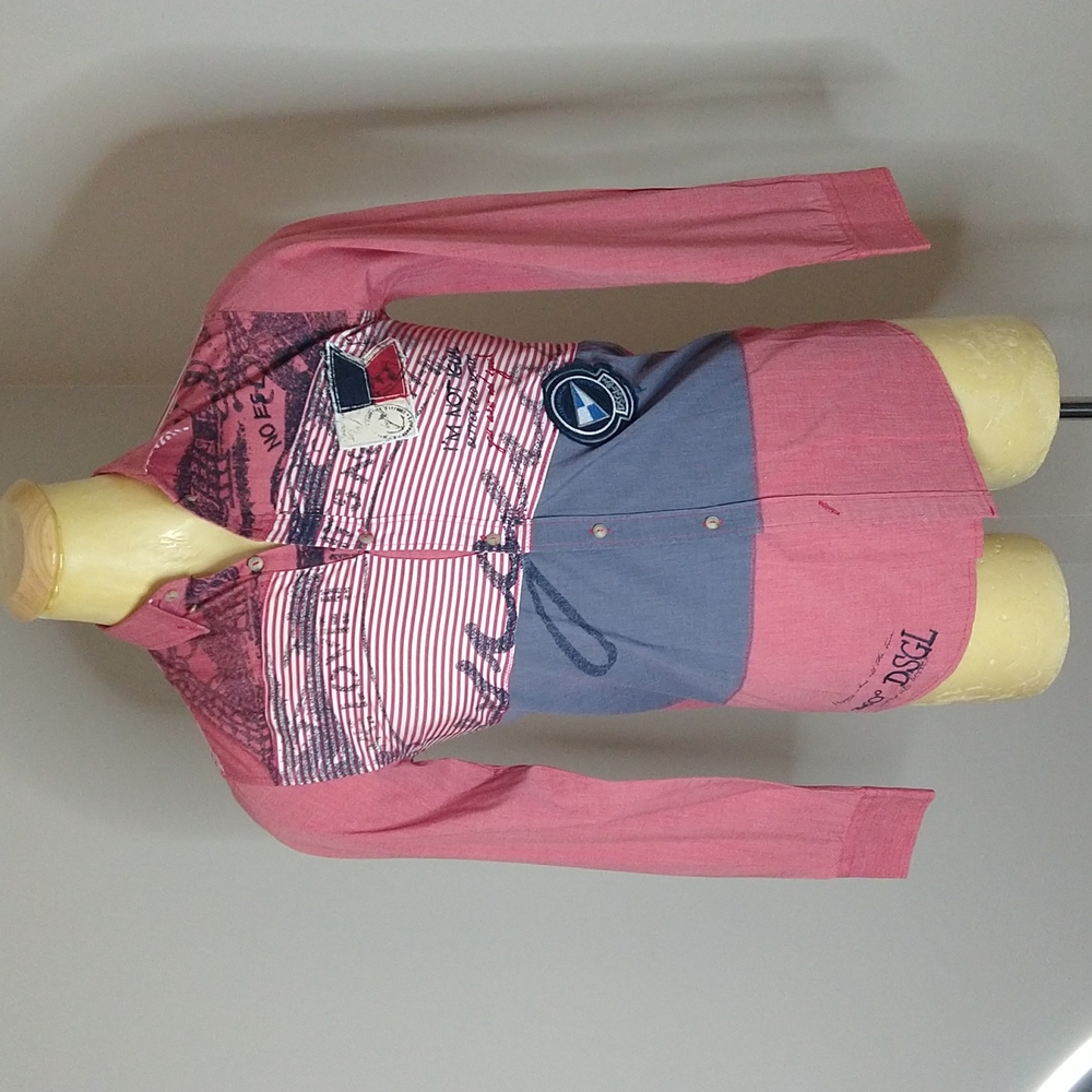 Desigual Medium Light Red Button Down